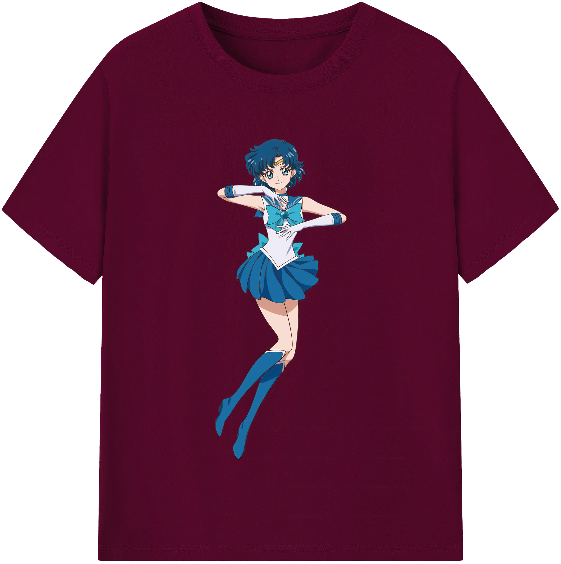 （画像用） 美少女戦士セーラームーン 水野 亜美 みずの あみ Sailor Moon Mizuno Ami レディースカジュアルプリントTシャツ（綿100％）